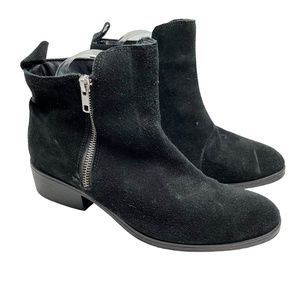 COUGAR Black Genuine Leather Suede Ankle Booties Boots Shoes WATERPROOF sz 9.5